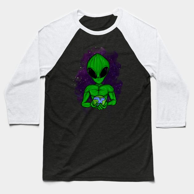 alien Baseball T-Shirt by Amartwork